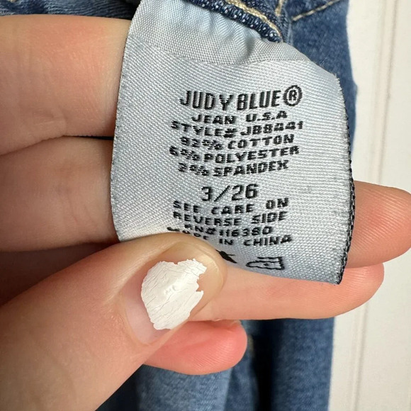 Judy Blue skinny fit distressed jeans fray hem medium wash size 3/26 Q14 - Picture 8 of 8